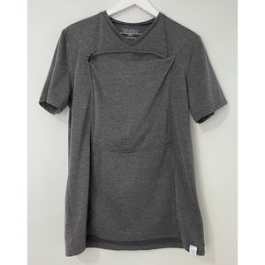 Lalabu Dad Shirt Baby Wearing Short Sleeve Gray Size Large